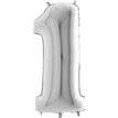 40IN SILVER NUMBER 1 FOIL BALLOON