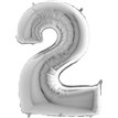 40IN SILVER NUMBER 2 FOIL BALLOON