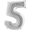 40IN SILVER NUMBER 5 FOIL BALLOON