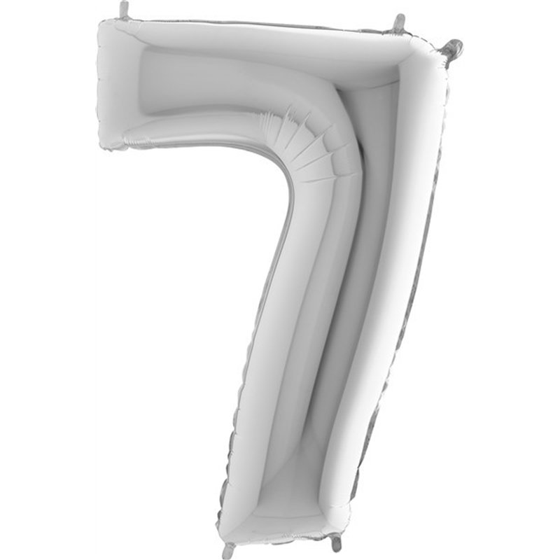 40IN SILVER NUMBER 7 FOIL BALLOON