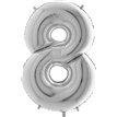 40IN SILVER NUMBER 8 FOIL BALLOON