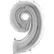 40IN SILVER NUMBER 9 FOIL BALLOON