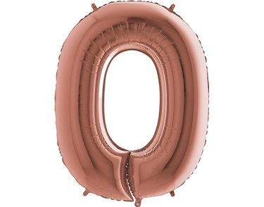 40IN ROSE GOLD NUMBER 0 FOIL BALLOON