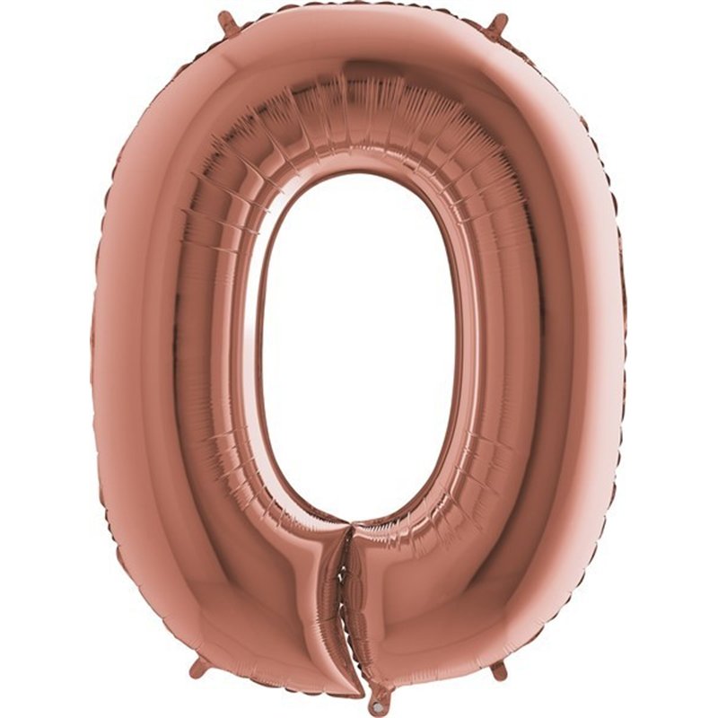 40IN ROSE GOLD NUMBER 0 FOIL BALLOON