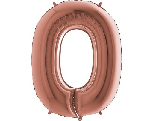 40IN ROSE GOLD NUMBER 0 FOIL BALLOON