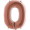 40IN ROSE GOLD NUMBER 0 FOIL BALLOON