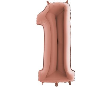 40IN ROSE GOLD NUMBER 1 FOIL BALLOON