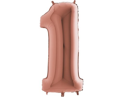 40IN ROSE GOLD NUMBER 1 FOIL BALLOON