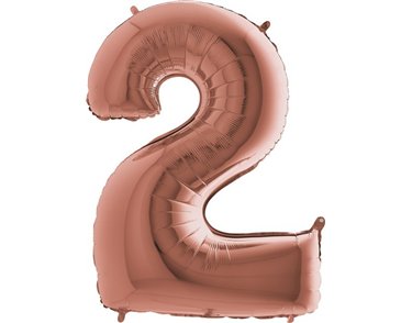 40IN ROSE GOLD NUMBER 2 FOIL BALLOON