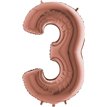 40IN ROSE GOLD NUMBER 3 FOIL BALLOON