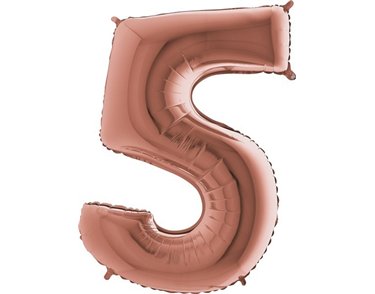 40IN ROSE GOLD NUMBER 5 FOIL BALLOON