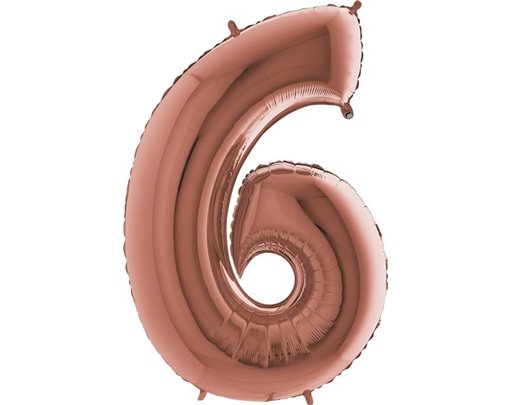 40IN ROSE GOLD NUMBER 6 FOIL BALLOON
