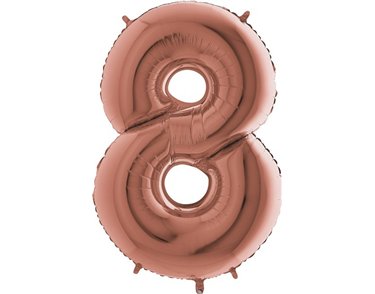 40IN ROSE GOLD NUMBER 8 FOIL BALLOON