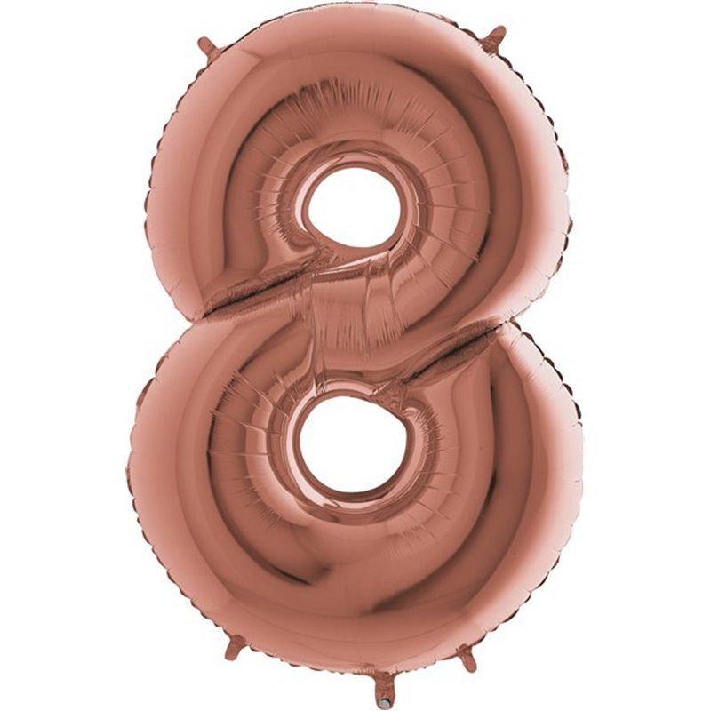40IN ROSE GOLD NUMBER 8 FOIL BALLOON