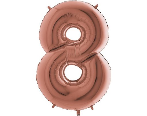 40IN ROSE GOLD NUMBER 8 FOIL BALLOON