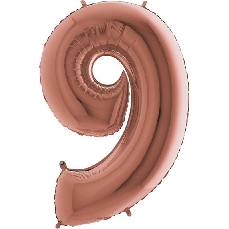 40IN ROSE GOLD NUMBER 9 FOIL BALLOON