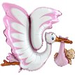 53IN PINK STORK FOIL BALLOON