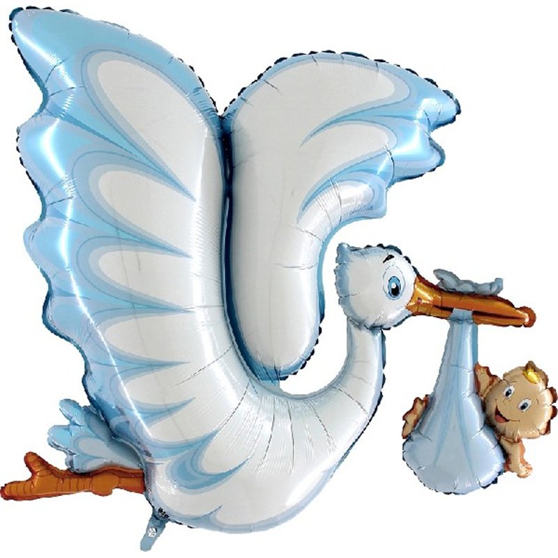 53IN BLUE STORK FOIL BALLOON