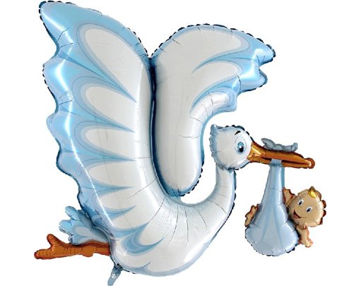 53IN BLUE STORK FOIL BALLOON