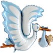 53IN BLUE STORK FOIL BALLOON