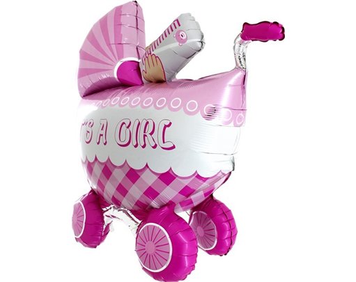 42IN ITS A GIRL BUGGY 3D FOIL BALLOON