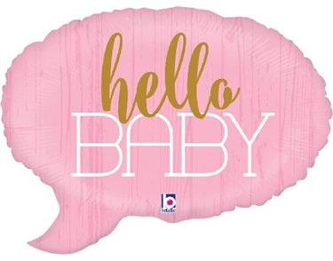 24IN SHAPE HELLO BABY PINK FOIL BALLOON