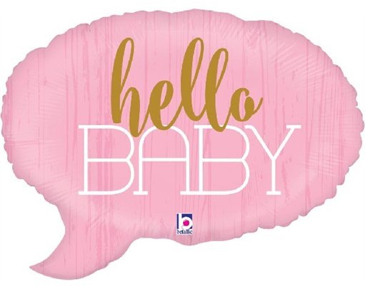 24IN SHAPE HELLO BABY PINK FOIL BALLOON