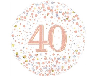 18IN SPARKLING FIZZ 40TH B/DAY FOIL