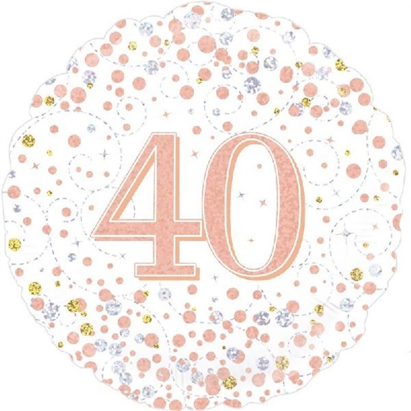 18IN SPARKLING FIZZ 40TH B/DAY FOIL