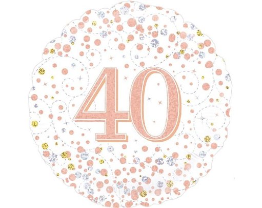 18IN SPARKLING FIZZ 40TH B/DAY FOIL