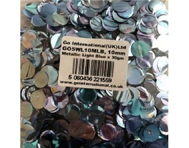 30GM 10MM LIGHT BLUE METALLIC CONFETTI
