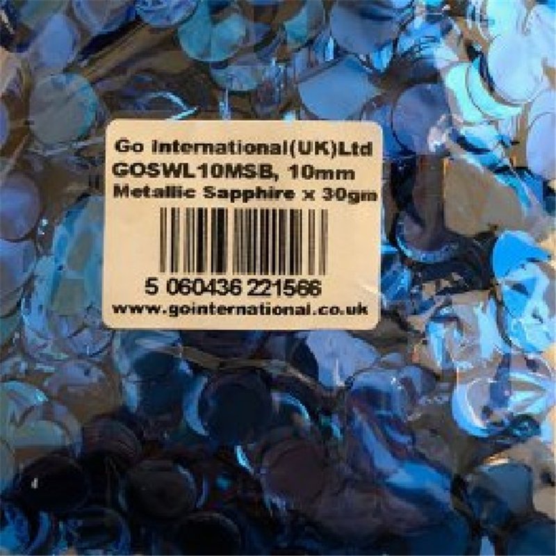 30GM 10MM SAPPHIRE BLUE METALLIC CONFETTI