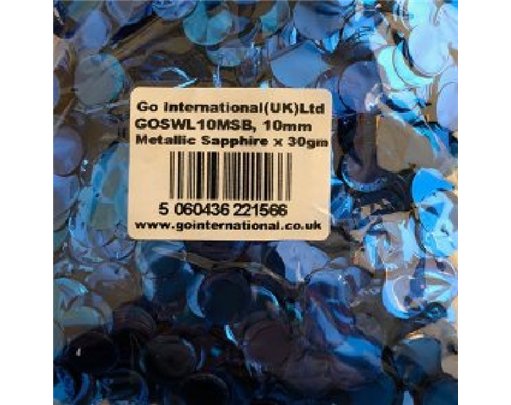 30GM 10MM SAPPHIRE BLUE METALLIC CONFETTI