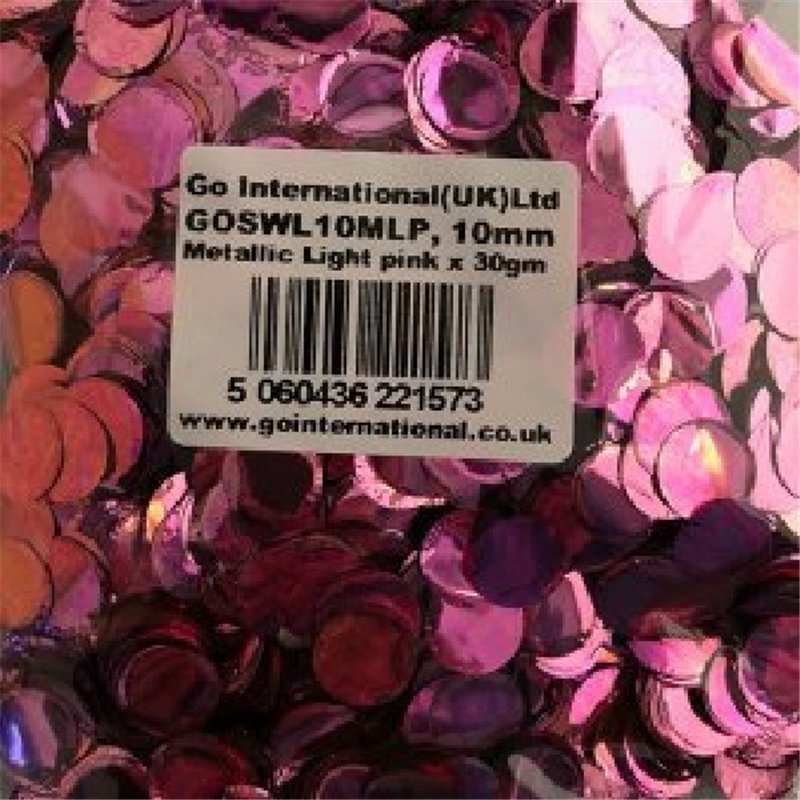 30GM 10MM LIGHT PINK METALLIC CONFETTI
