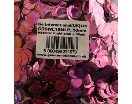 30GM 10MM LIGHT PINK METALLIC CONFETTI