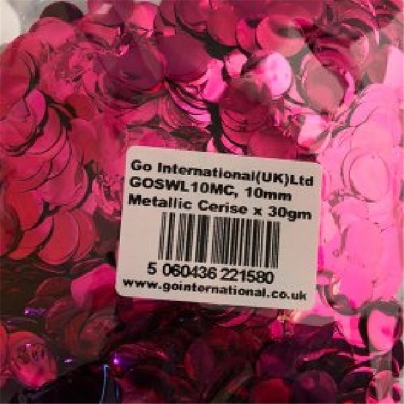 30GM 10MM CERISE PINK METALLIC CONFETTI