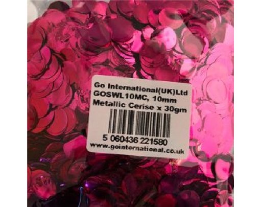 30GM 10MM CERISE PINK METALLIC CONFETTI