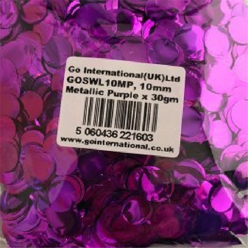 30GM 10MM PURPLE METALLIC CONFETTI