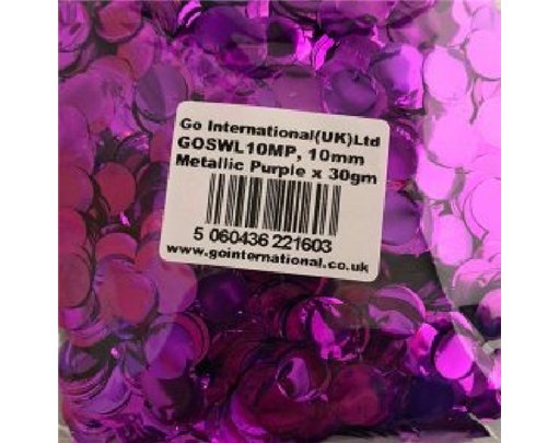 30GM 10MM PURPLE METALLIC CONFETTI