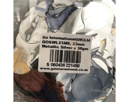 30GM 23MM SILVER METALLIC CONFETTI