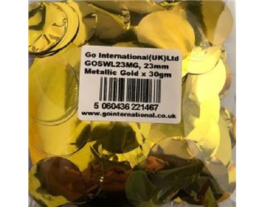 30GM 23MM GOLD METALLIC CONFETTI