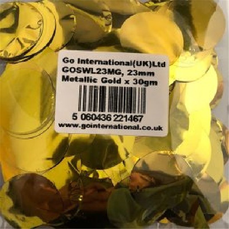 30GM 23MM GOLD METALLIC CONFETTI