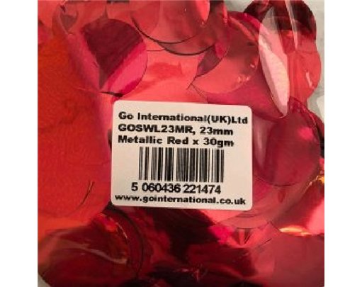 30GM 23MM RED METALLIC CONFETTI