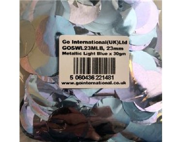 30GM 23MM LIGHT BLUE METALLIC CONFETTI