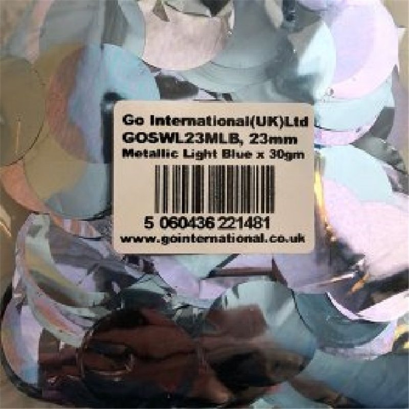 30GM 23MM LIGHT BLUE METALLIC CONFETTI