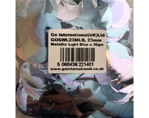 30GM 23MM LIGHT BLUE METALLIC CONFETTI