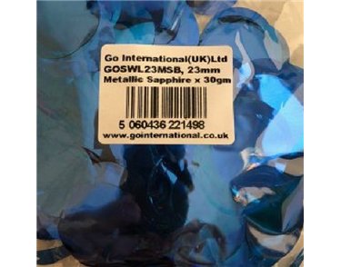 30GM 23MM SAPPHIRE BLUE METALLIC CONFETTI