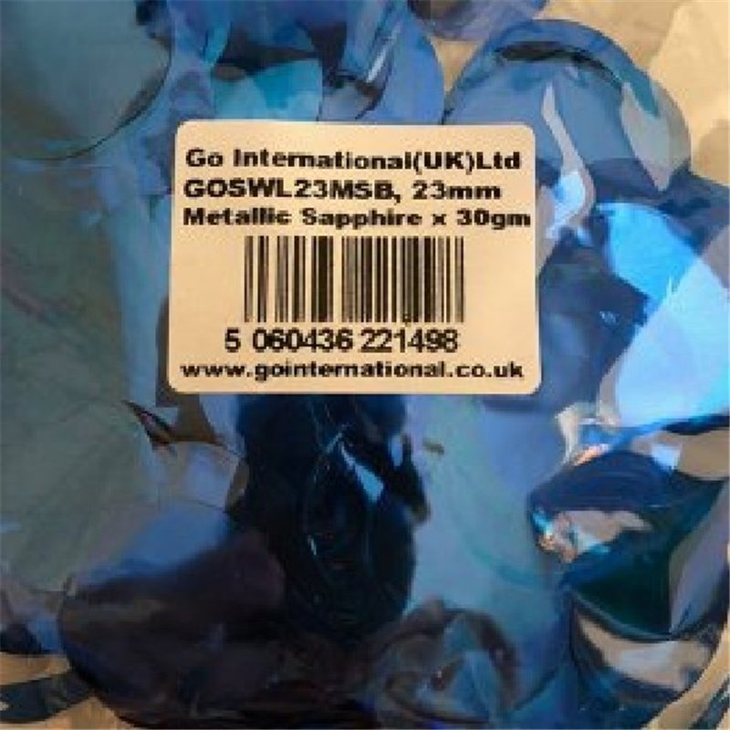 30GM 23MM SAPPHIRE BLUE METALLIC CONFETTI
