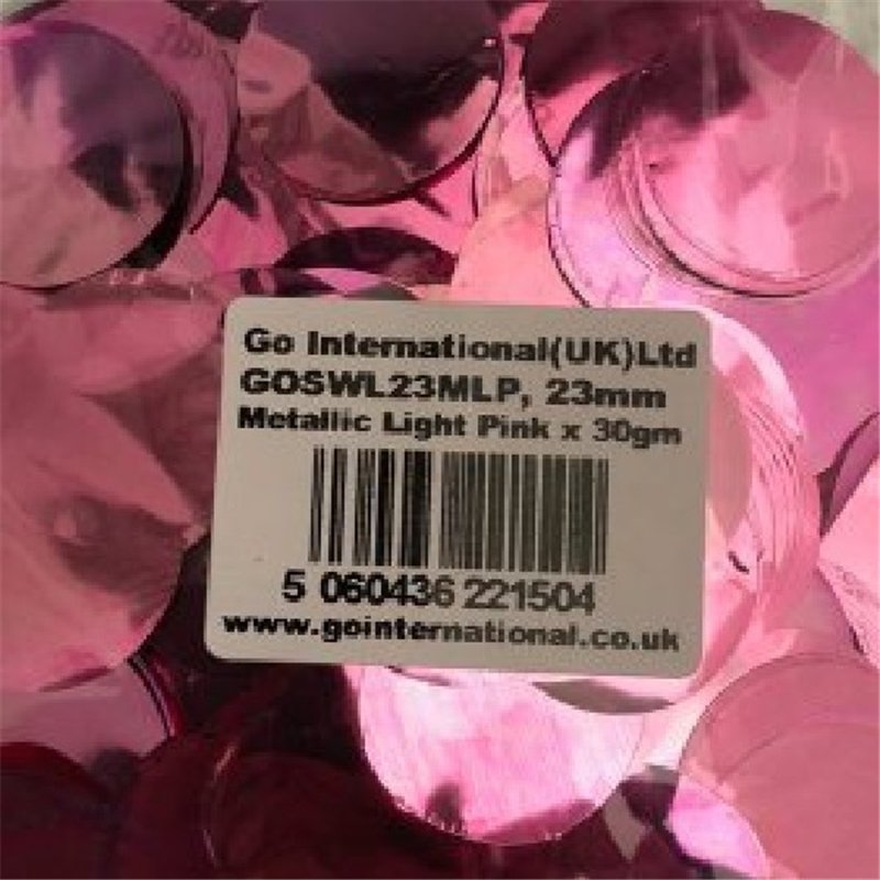 30GM 23MM LIGHT PINK METALLIC CONFETTI