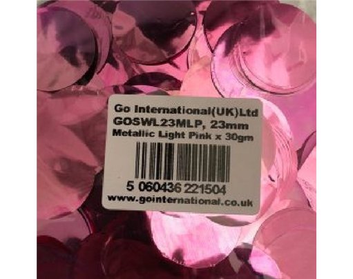 30GM 23MM LIGHT PINK METALLIC CONFETTI